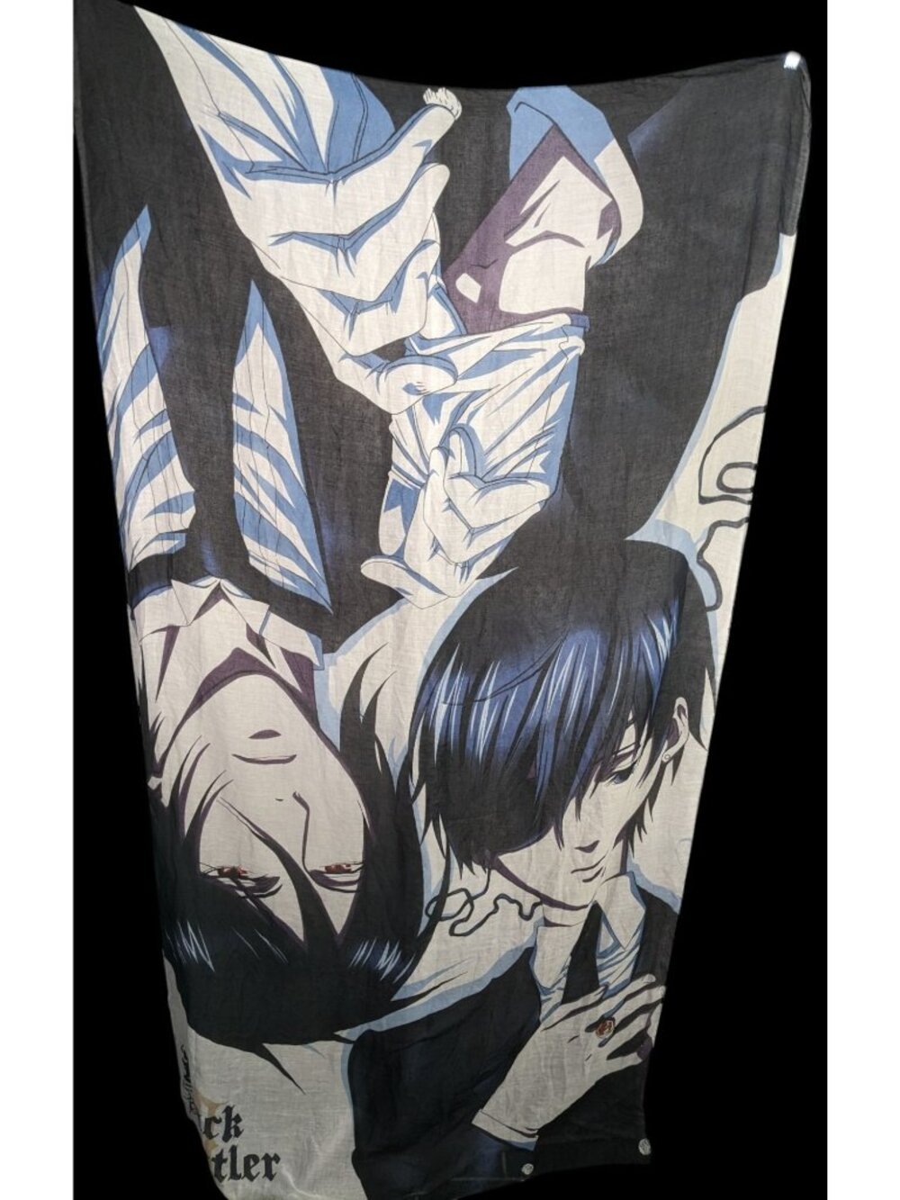 Black Butler Ciel & Sebastian Lightweight Scarf 38x72 Inches 100% Polyester Anim